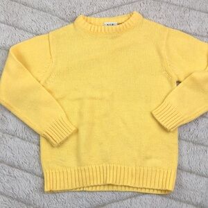 Kids Count Vintage Crewneck Sweater Lemon Yellow Acrylic Knit